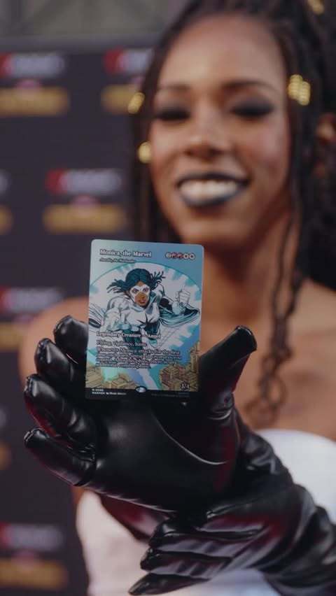 Instagram post by @jackijing for Magic: The Gathering. Caption reads: [...] at the premiere event for the Magic: The....