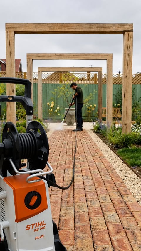 Instagram post by @henryagg for STIHL. Caption reads: [...] wouldn’t be without on a garden job… The....