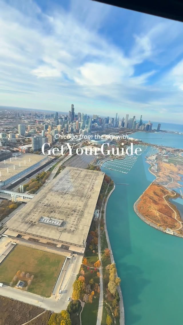 Instagram post by @msayunabilah for GetYourGuide. Caption reads: How often do you get to see Chicago like this?🥹....