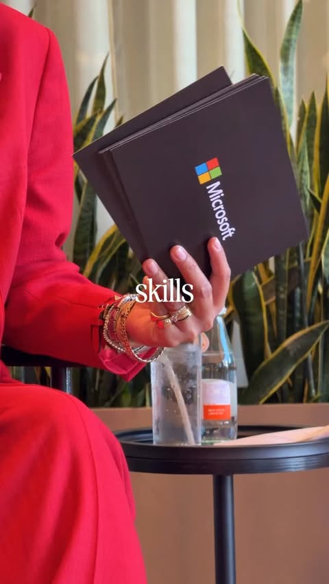 Instagram post by @jeanelleteves for Microsoft. Caption reads: comment REPORT to get the @microsoft 2026 Work....
