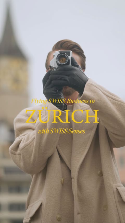 Instagram post by @benbrewster for Swiss International Air Lines. Caption reads: Let’s go from Boston to Zurich on SWISS Business....