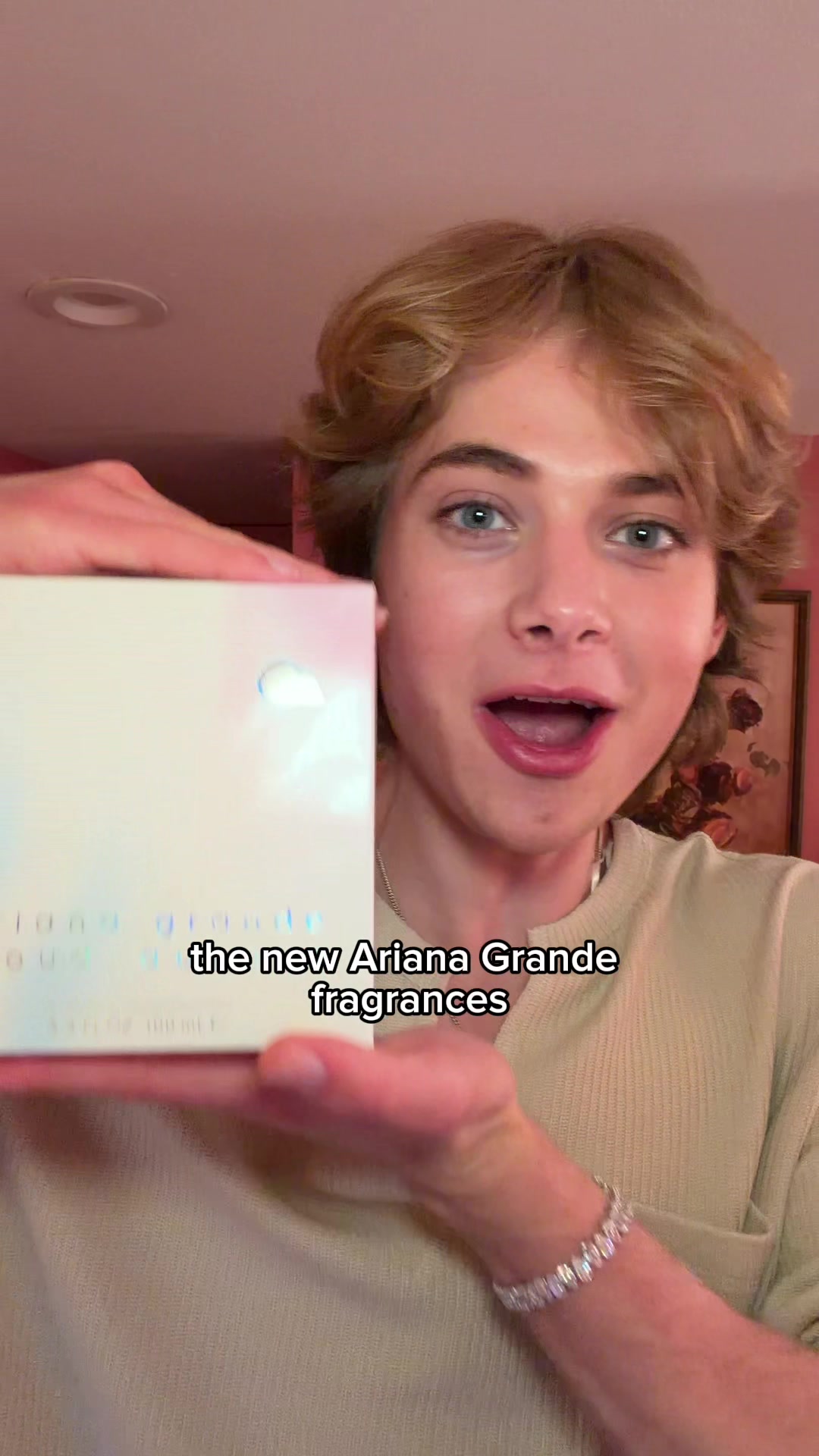 TikTok post by @jakewarden for Ariana Grande Fragrances. Caption reads: [...] for you guys to experience it @Ariana Grande....