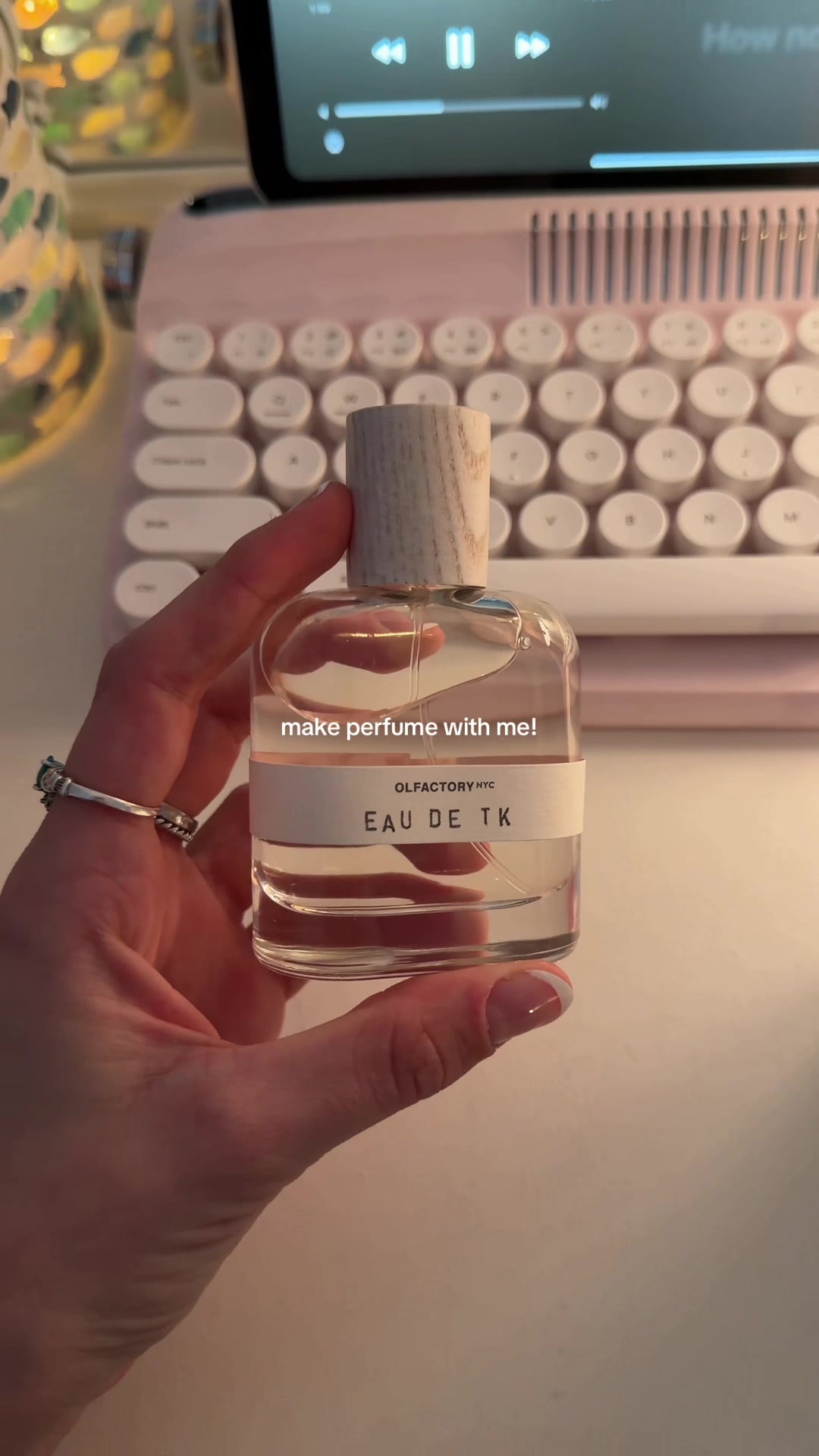 TikTok post by @teyakennedy for Olfactory NYC. Caption reads: creating my signature scent with @Olfactory NYC....