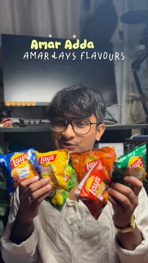 Instagram post by @prantikmazumderr for Lay's. Caption reads: #ad Amar adda, amar Lays flavours ❤️ What's your....
