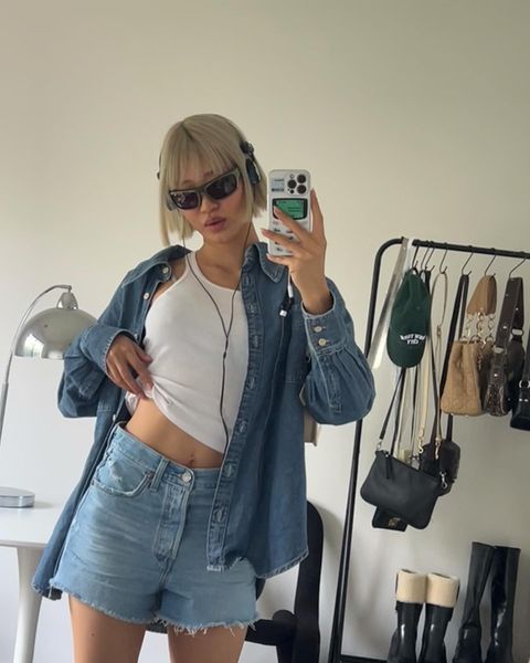 Instagram post by @selina.yangg for General Pants. Caption reads: 90s baby with @levis_anz @general_pants #ad.