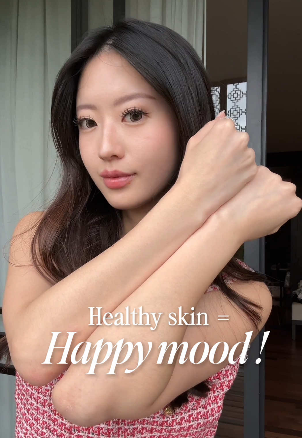 TikTok post by @valeriepola for Bioré. Caption reads: In my happy skin era 🫶🏻 @Biore Indonesia....