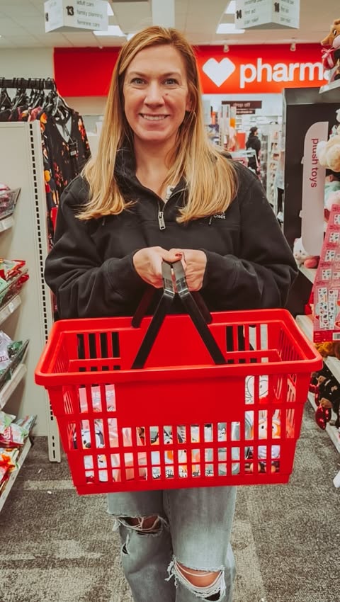 Instagram post by @purelypruitts for CVS. Caption reads: Build a Valentine’s basket with me from....