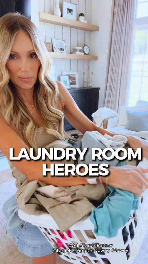 Instagram post by @jennyreimold for Downy. Caption reads: [...] loads 🧦 A drawer for unmatched socks 🌸....