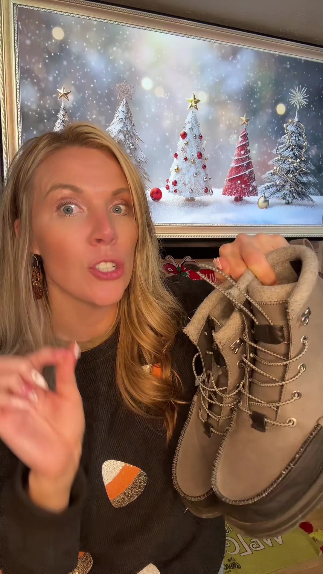 TikTok post by @brittmama1 for HEYDUDE. Caption reads: @HeyDude The Bradley boots are so nice [...].