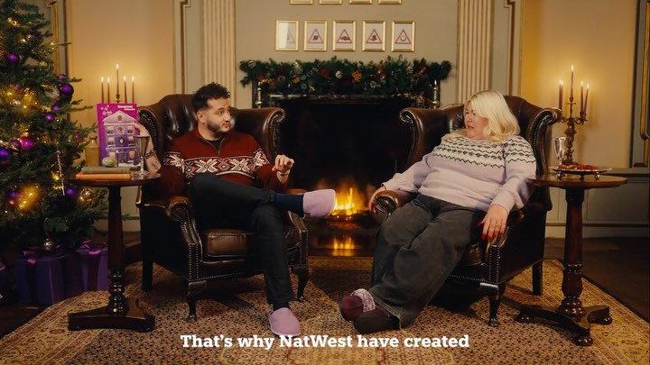 Instagram post by @hannahbitch_cough_ski for NatWest. Caption reads: #AD🎄✨ Wilf and I are teamed up with @NatWest to....