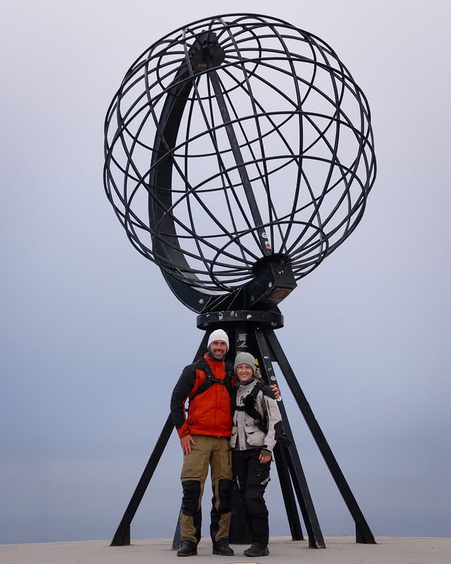 Instagram post by @runagrydeland for Outback Motortek. Caption reads: Our trip was never about reaching North Cape.....