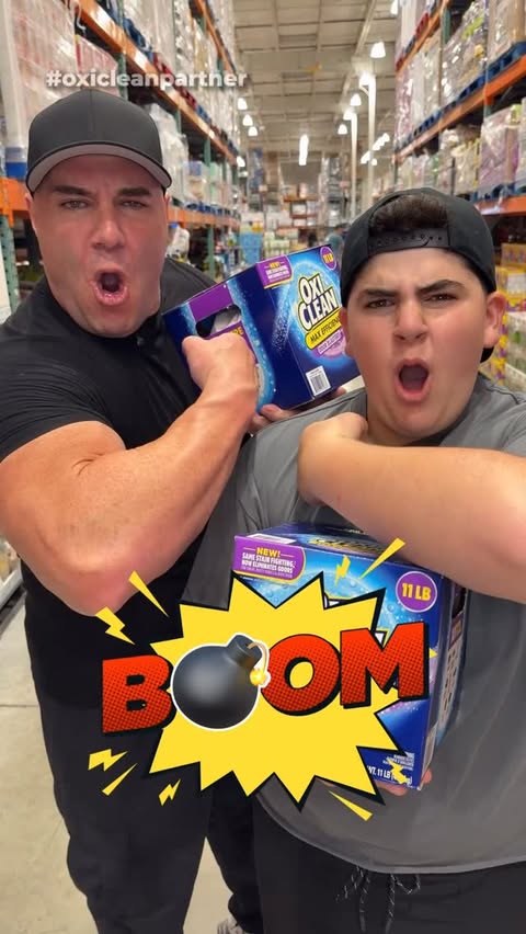 Instagram post by @a.j.andbigjustice for OxiClean. Caption reads: @oxicleanofficial Brings The BOOM! 💥 With Odor....