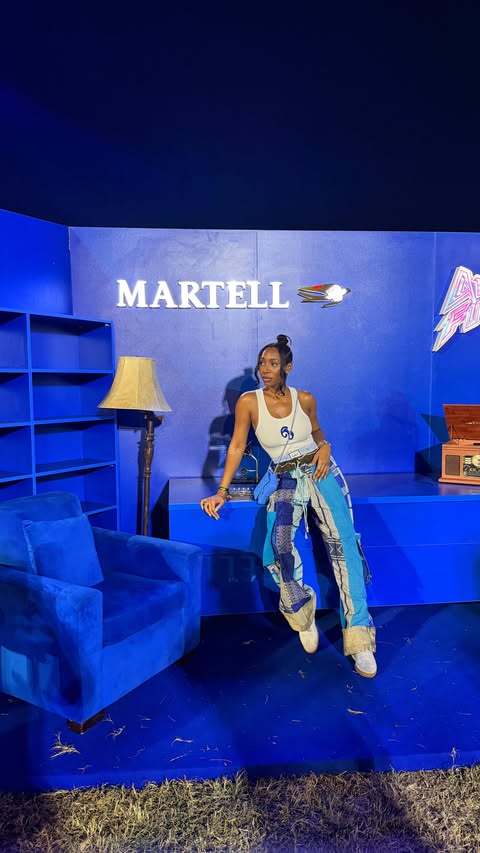 Instagram post by @the_real_chi for Martell. Caption reads: Baby’s first @afrofuture with @martellofficial....