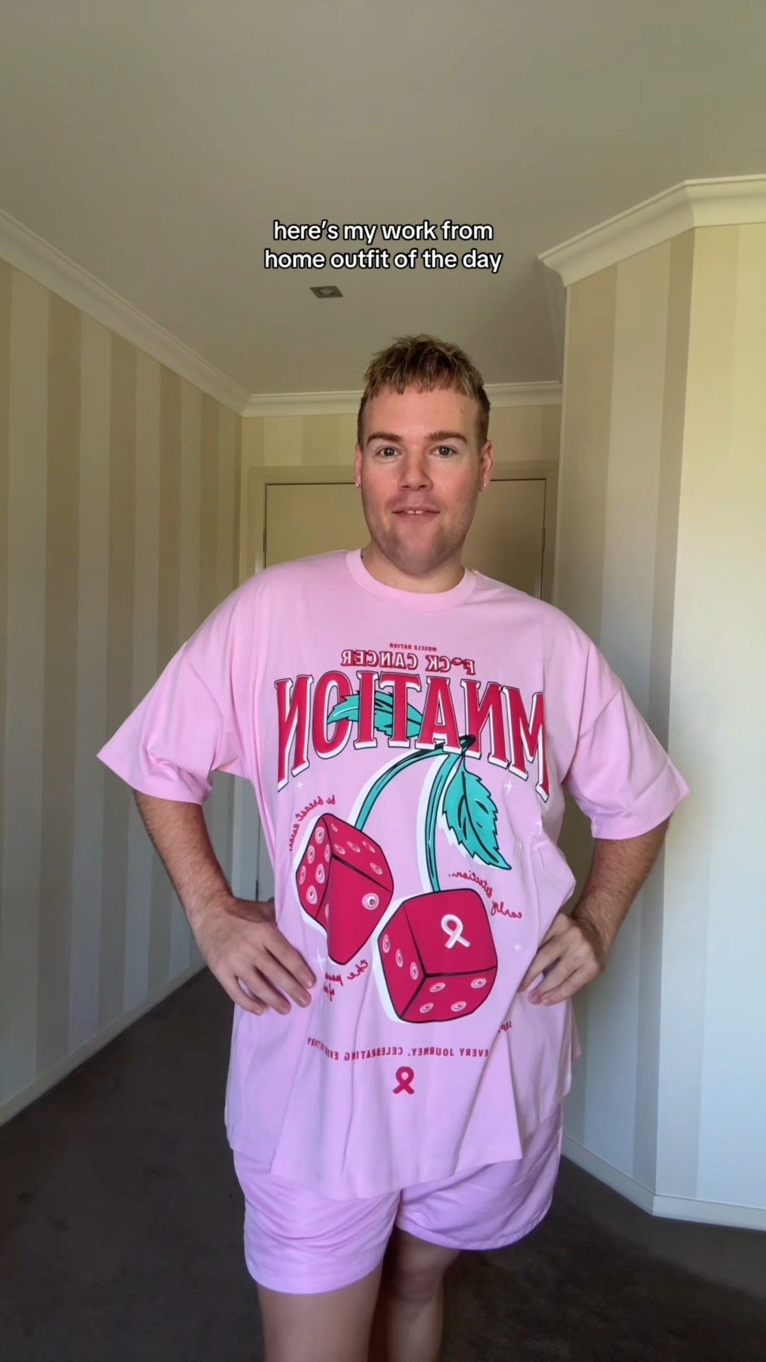 Instagram post by @alrighthey for Muscle Nation. Caption reads: 🌸 October is Breast Cancer Awareness Month 🩷....