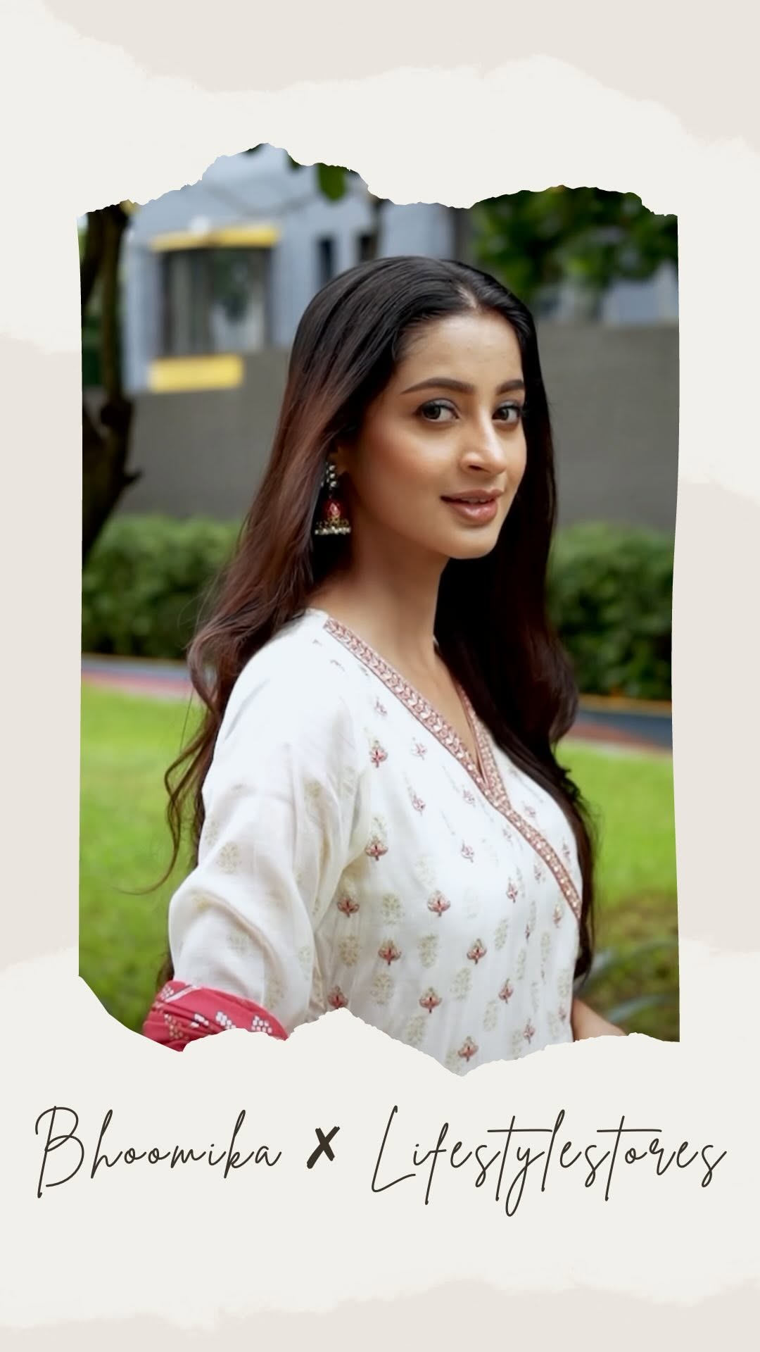 Instagram post by @officialbhoomikadash for Lifestyle Stores. Caption reads: Stepping into Durga Puja with all the festive....