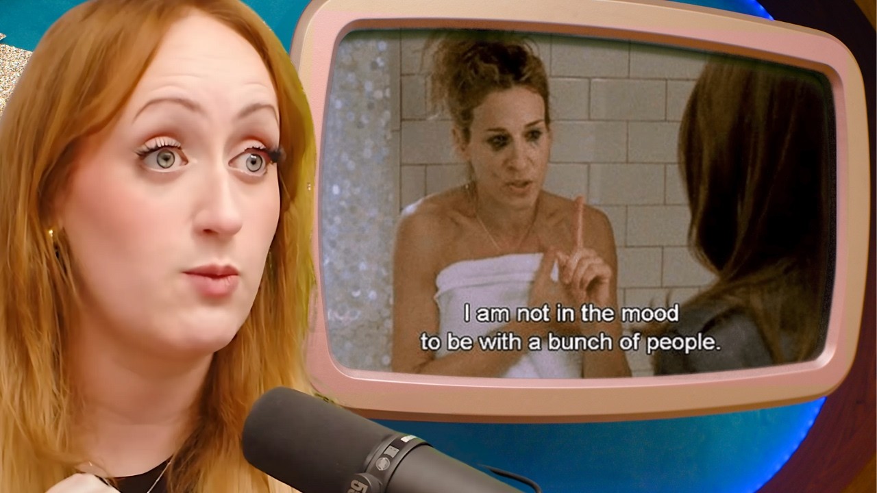 YouTube post by @BroskiReport for GLAAD. Caption reads: Carrie Bradshaw & Lord Byron.