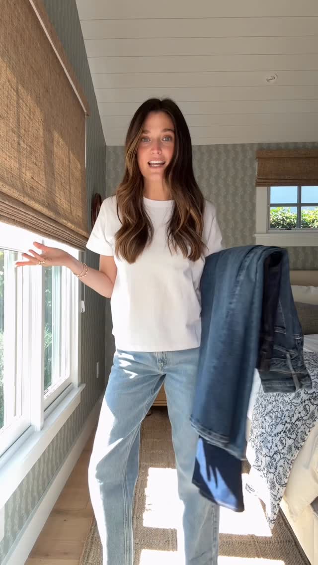 Instagram post by @mallykgoldman for Shopbop. Caption reads: Finding perfect-fit jeans is basically my....