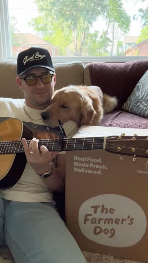 Instagram post by @levi.s.b for The Farmer's Dog. Caption reads: [...] link in my bio . . . . #tfdpartners....