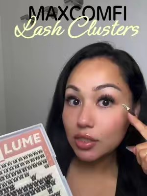 TikTok post by @_xo_karii for Maxcomfi. Caption reads: These lash clusters by @Maxcomfi are quite....
