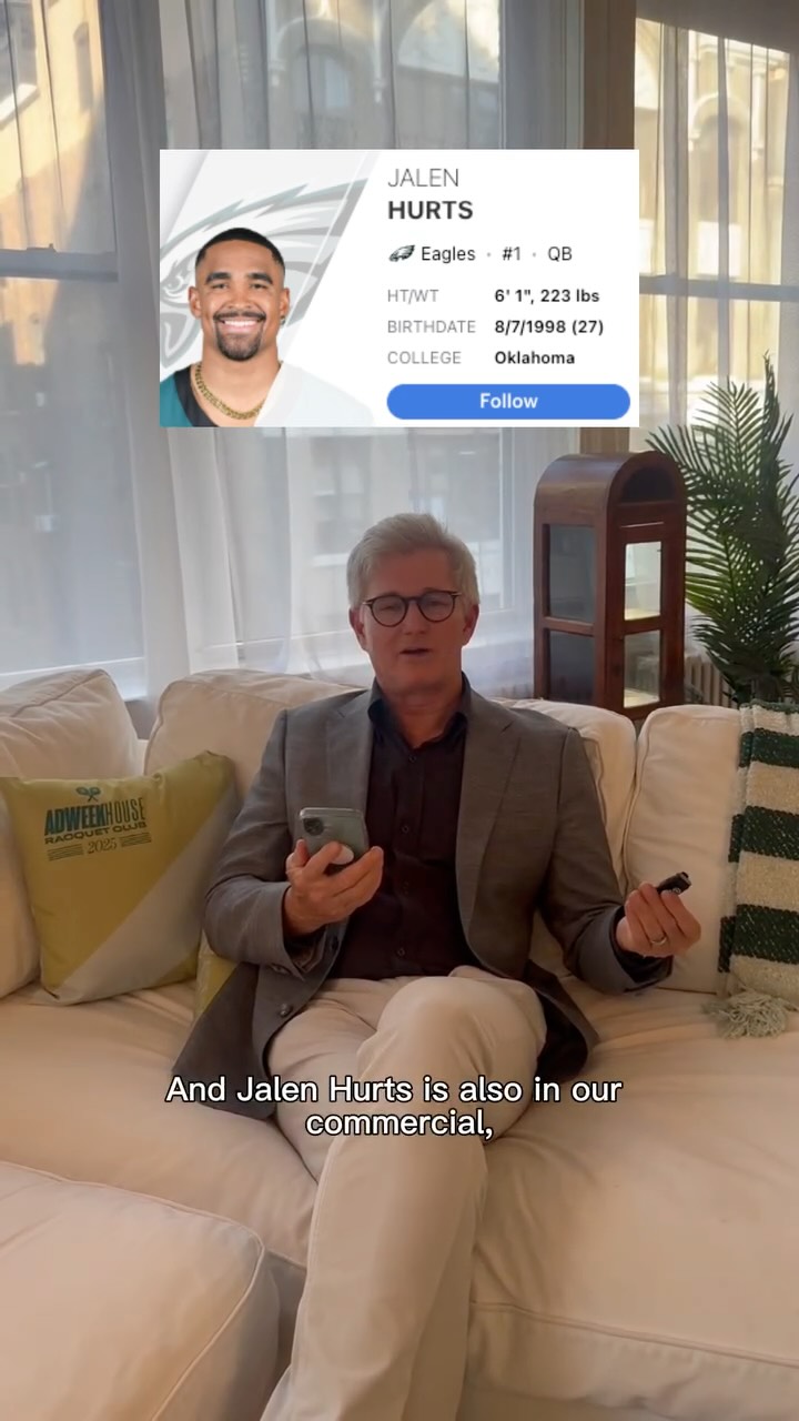 Instagram post by @timellis for Adweek. Caption reads: What do you do when you meet face-to-face with....
