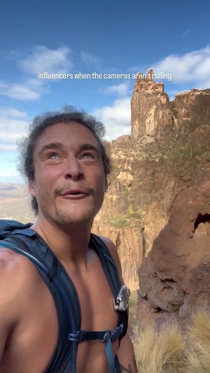 Instagram post by @just_passinthrough for Honey Stinger. Caption reads: Workshopping an alter ego who’s fun to....