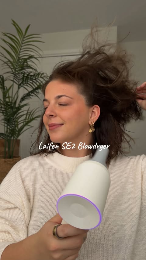 Instagram post by @nicolezaajac for Laifentech. Caption reads: The most aesthetic hair tool I may ever own… the....