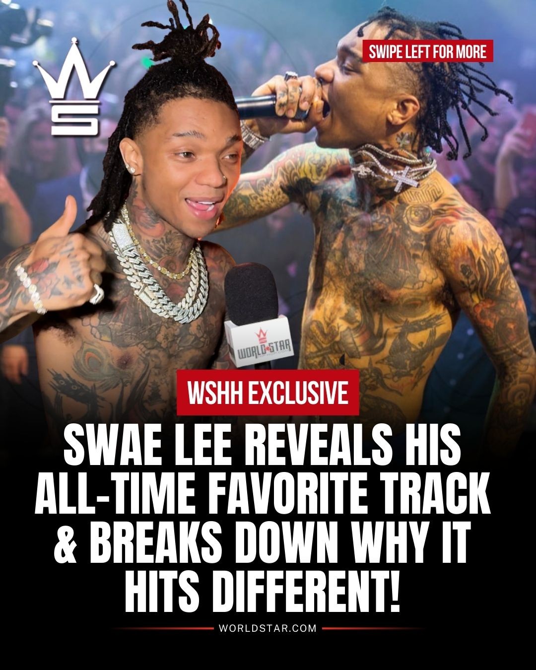 Instagram post by @itsyourboyjr for Worldstarhiphop. Caption reads: #WorldstarOriginals - #SwaeLee just let the world....