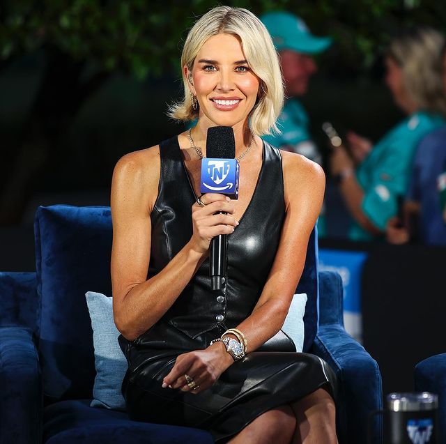 Instagram post by @charissajthompson for AMANDA UPRICHARD. Caption reads: [...] this season for @nflonprime 🖤....
