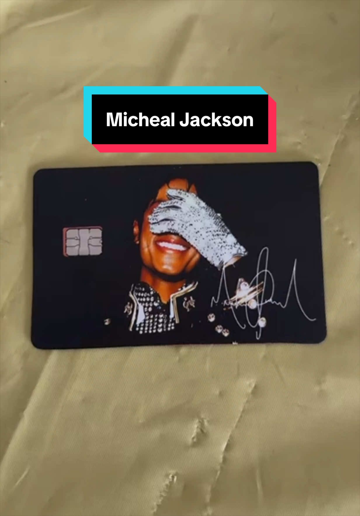 TikTok post by @itsjustlien2 for Styled Cards. Caption reads: [...] #debitcardskin #michealjacksonmovie @Styled....