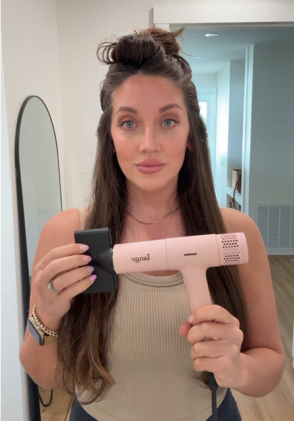 TikTok post by @theadrianelia for L’ange Hair. Caption reads: [...] sleep on this one!!!!!  @langehair....