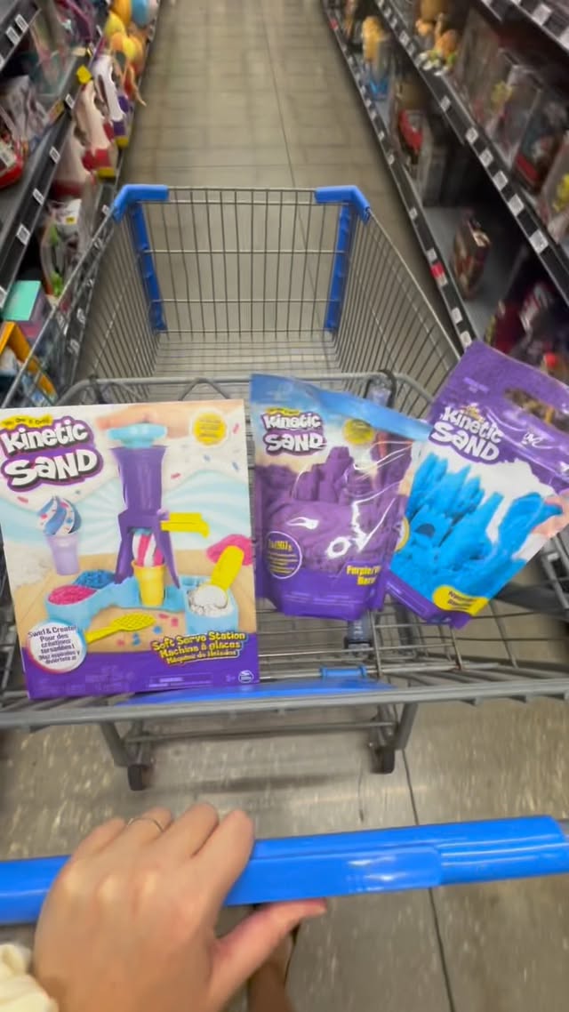 Instagram post by @whoawaitwalmart for Kinetic Sand. Caption reads: [...] who celebrate! We’ve partnered with....