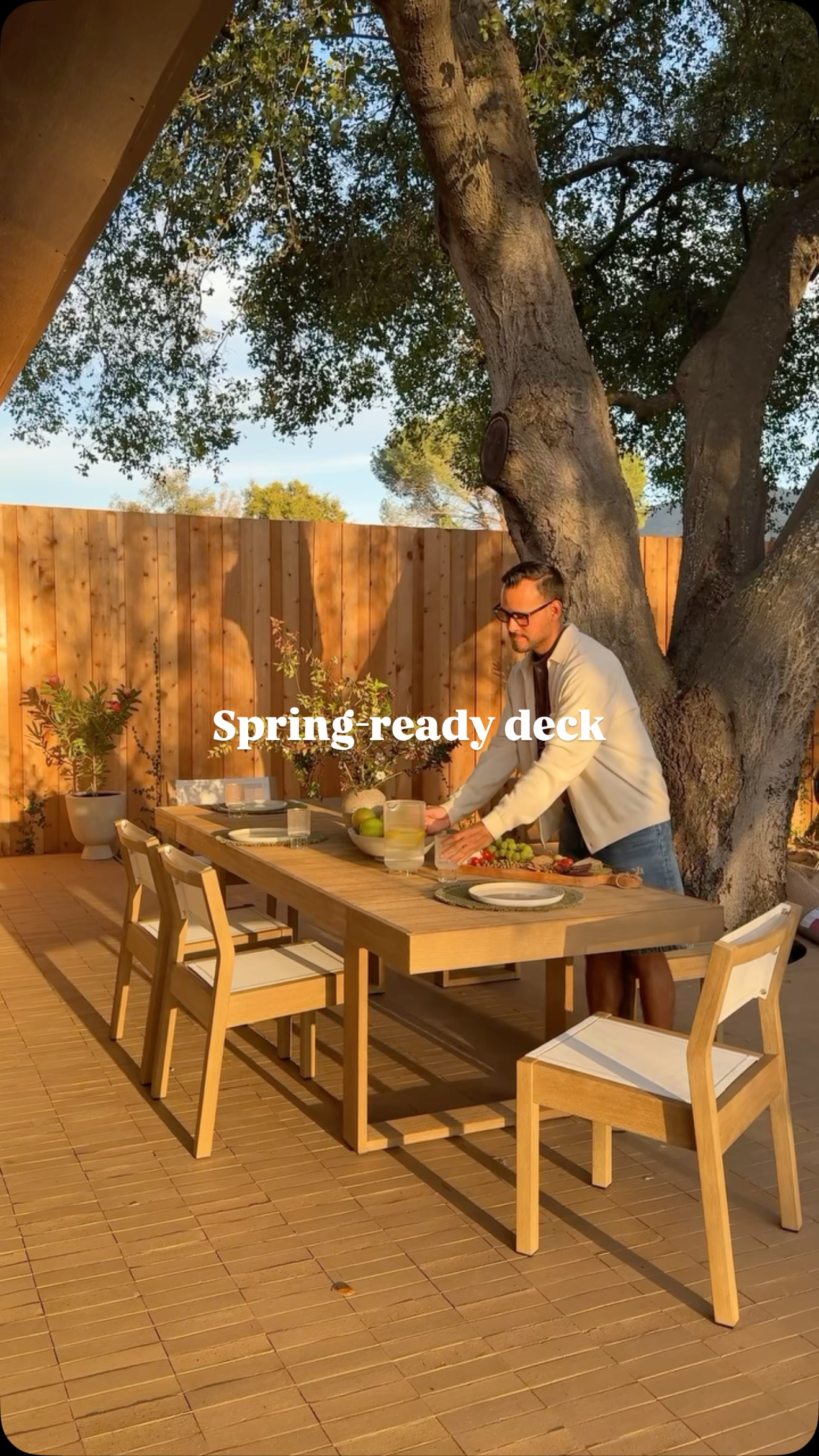 Instagram post by @donborsch for West Elm. Caption reads: Al fresco dinners are about to be next level!....