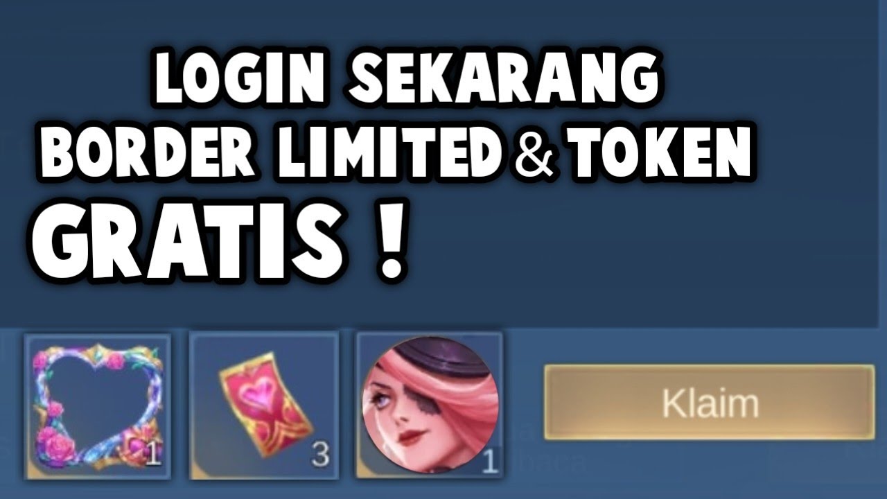 YouTube post by @anggamzrbest for Mobile Legends. Caption reads: LOGIN SEKARANG, KLAIM BORDER LIMITED & TOKEN....