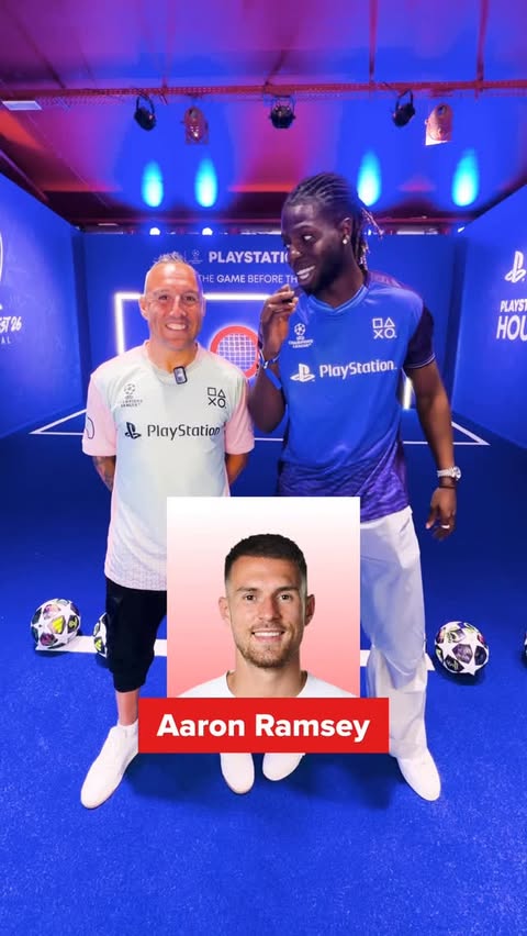 Instagram post by @emansv2 for PlayStation. Caption reads: [...] guess the most Arsenal footballers?....