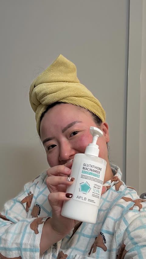 Instagram post by @alongcamejayden for APLB Global Official. Caption reads: APLB Glutatione Niacinamide Body Lotion is....