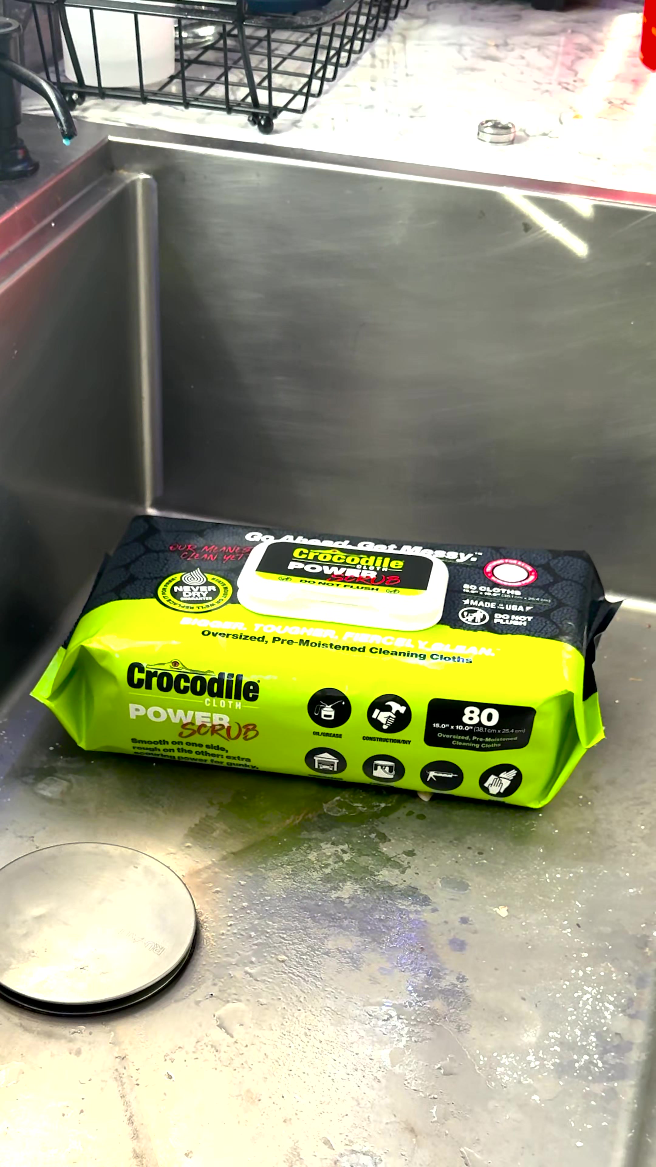 TikTok post by @garythebbqchef for Crocodile Cloth. Caption reads: [...] do what you gotta do for the shot!!....