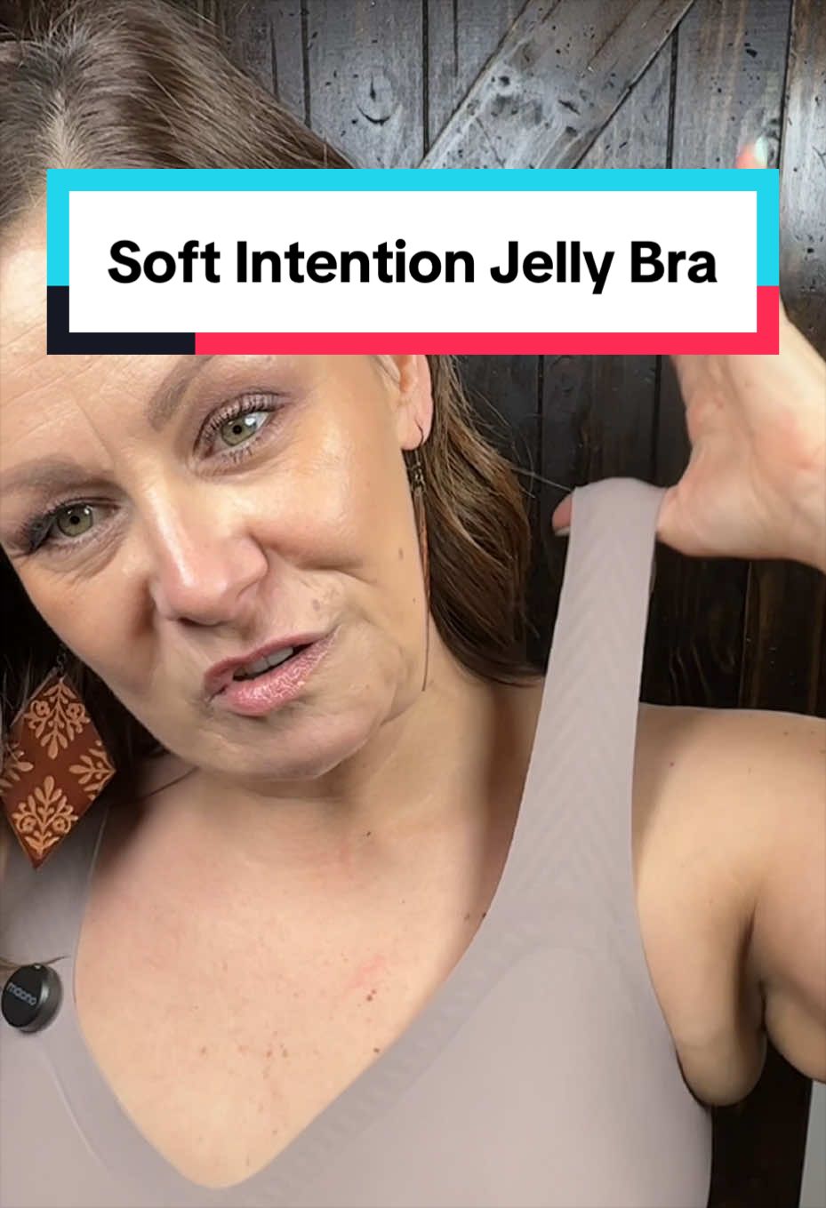 TikTok post by an influencer for Soft Intention. Caption reads: [...] done with underwires @Soft Intention #bra....