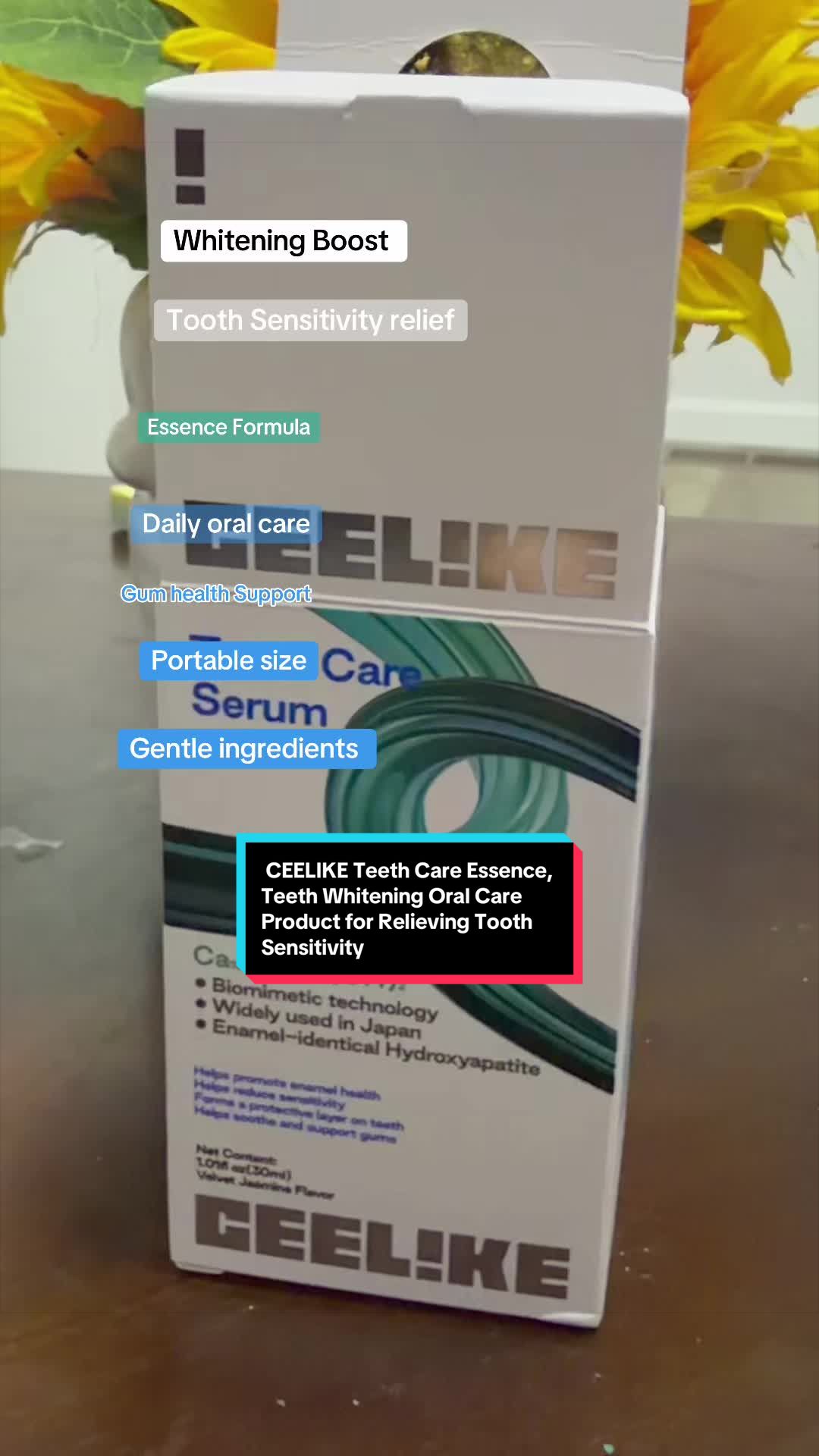 TikTok post by @alishaapproved for CEELIKE & MSDRWIKEY Oral Care. Caption reads: [...] #SensitiveTeeth #summerwins @CEELIKE &....