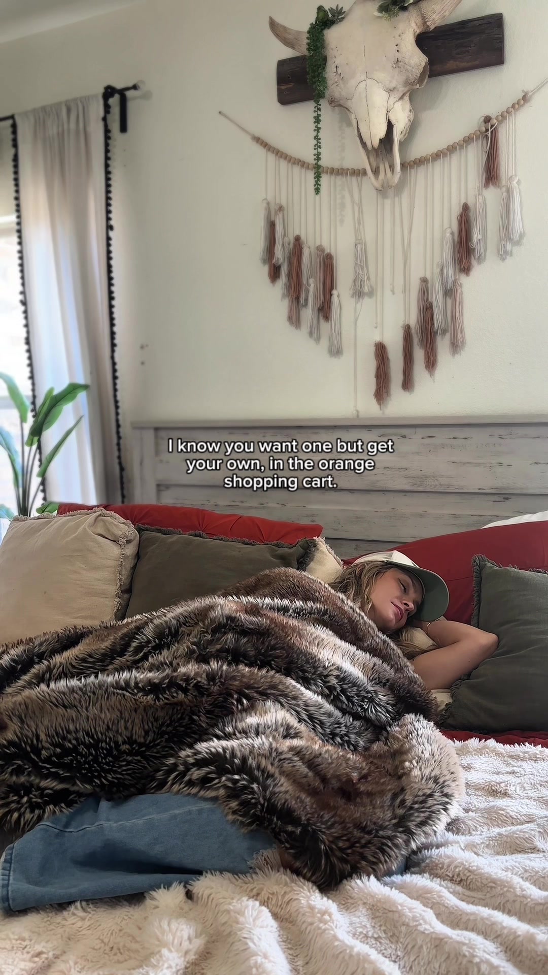 TikTok post by @lovelylittlelotus for Battilo Home. Caption reads: #blanket #blanketlife @Battilohome .