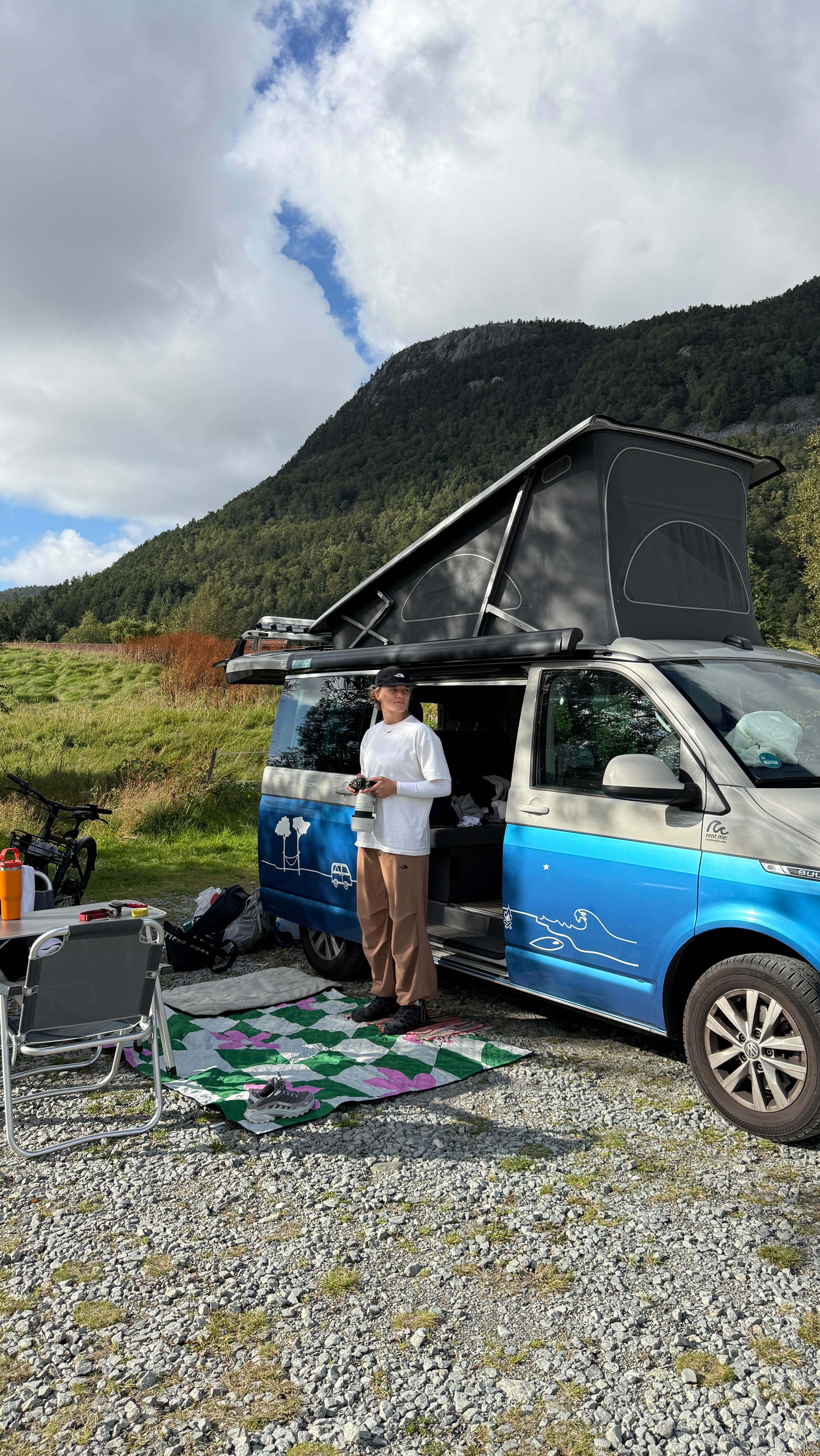 Instagram post by @anneveenendaal for roadsurfer. Caption reads: Reminiscing ✨🇳🇴 @roadsurfer 
•
Use my discount....