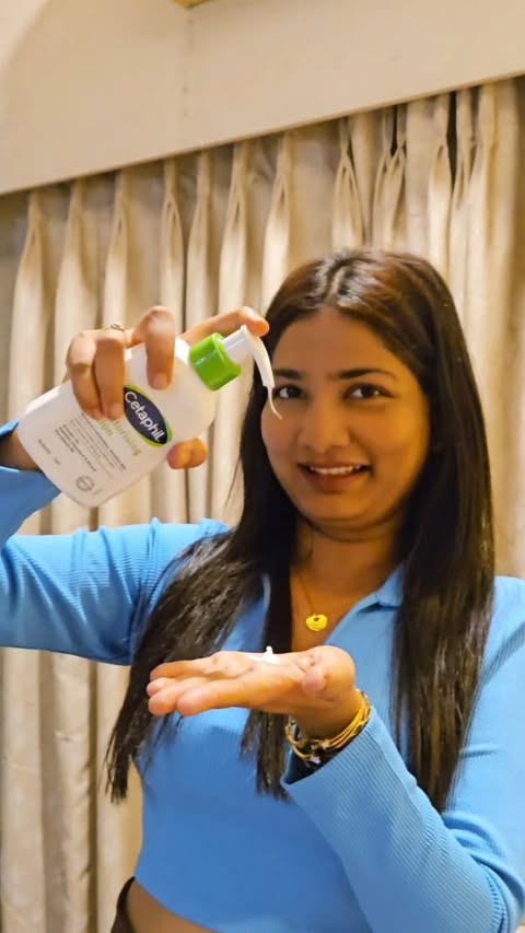 Instagram post by @gaikwadkranti09 for Cetaphil. Caption reads: No gatekeeping, just OG skin 😌💙 @cetaphil_india....