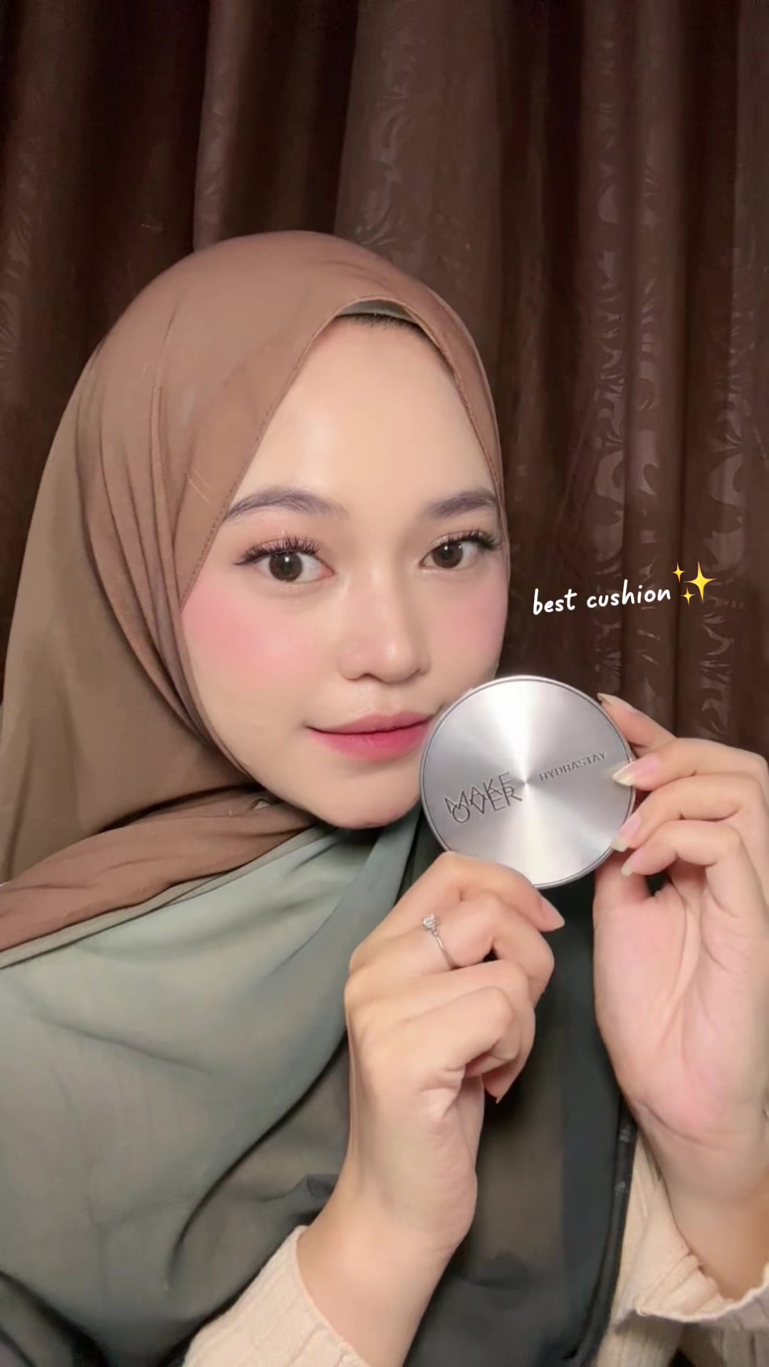 TikTok post by @chiluvvba for Make Over. Caption reads: cushion silver make over✨ @makeoverid....