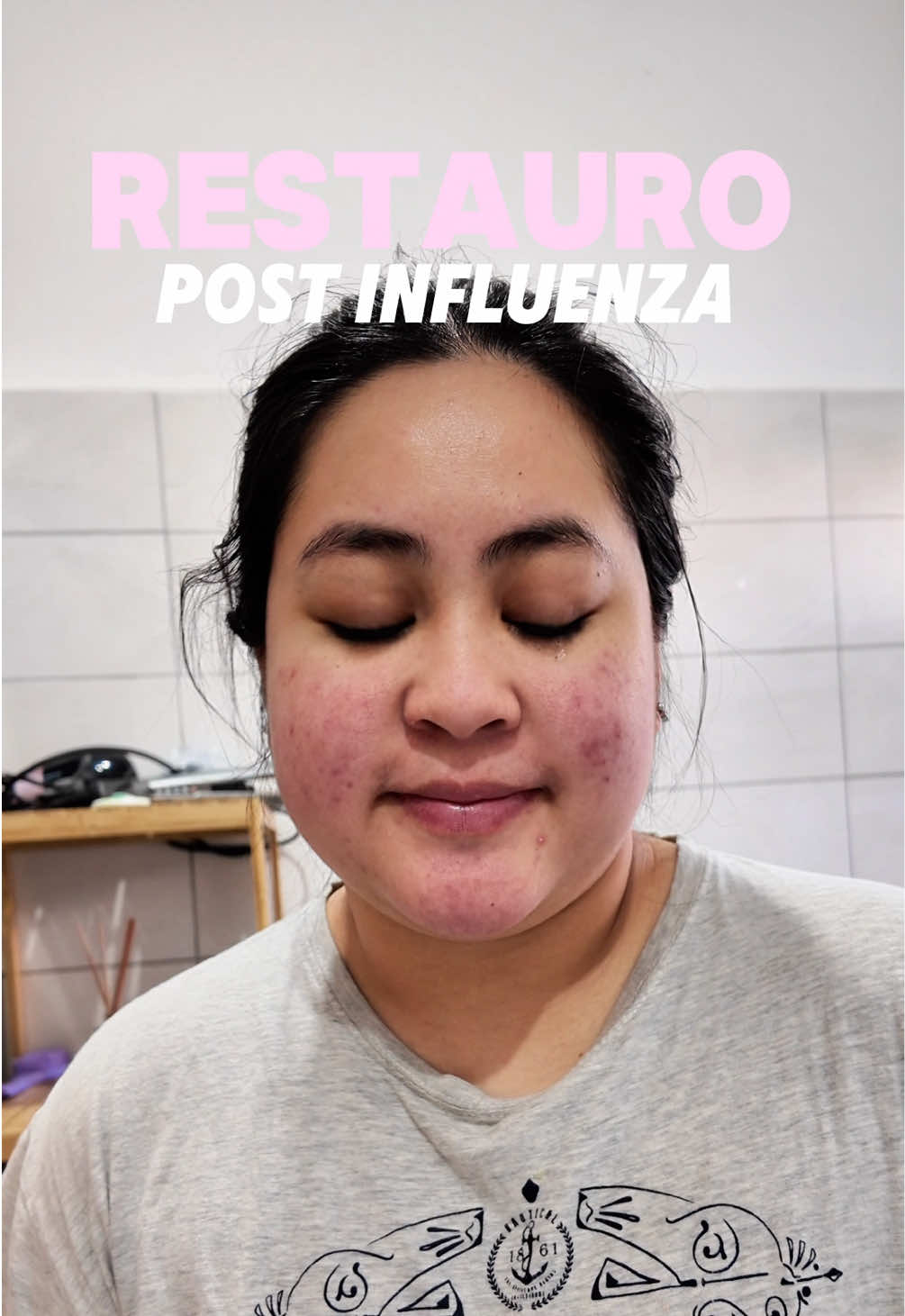 TikTok post by @justbeingkylie for Enooso. Caption reads: [...] influenza 🫧💆🏻‍♀️ @SKIN1004 US @Team....