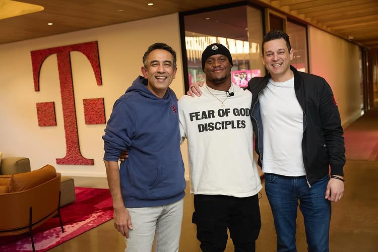 Instagram post by @kenneth_walker9 for T-Mobile. Caption reads: [...] is still going strong! Pulled up to @tmobile....