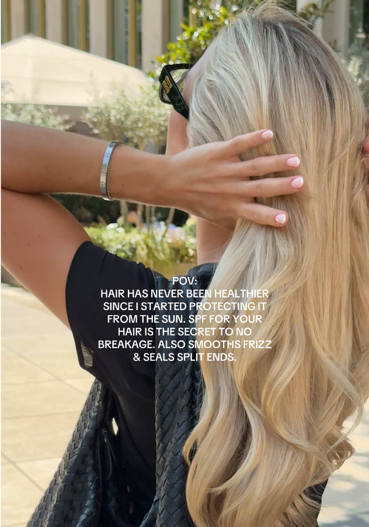 TikTok post by @hollielouisezive for Color Wow Hair. Caption reads: smart girls don’t sleep on SPF for there hair, the....