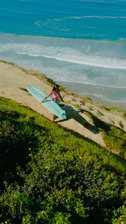 Instagram post by @erynkrouse for COOLA. Caption reads: [...] includes a surfboard, sunny skies, and....