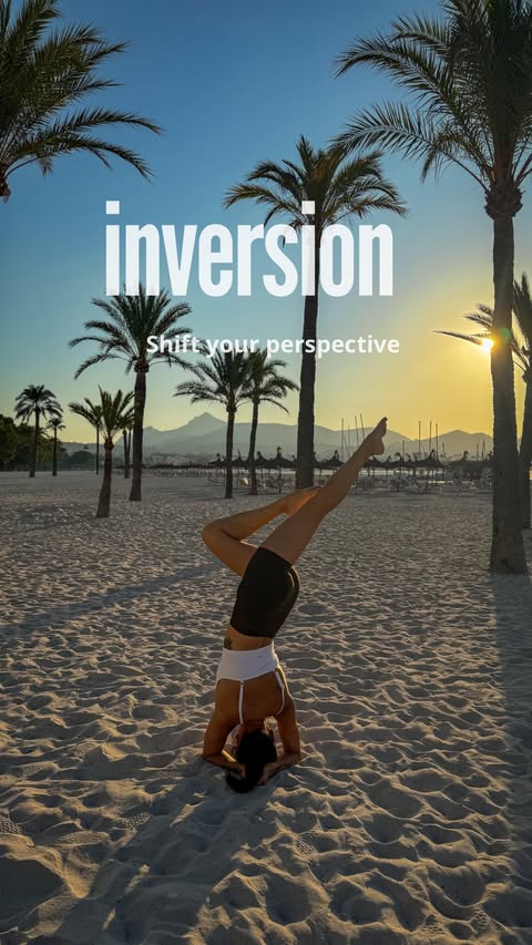 Instagram post by @annesivaasen for Alo Yoga. Caption reads: Day 7: Inversion 🤍 #AloGoldenHour August 9-16....