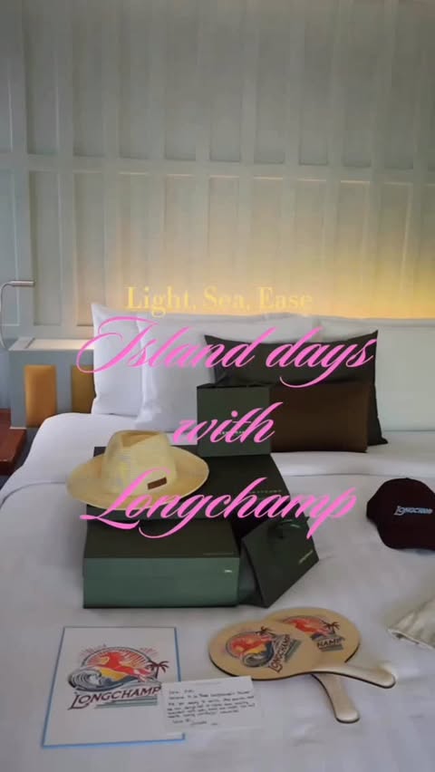 Instagram post by @ayaxxamiaya for Longchamp. Caption reads: [...] ease, with a Parisian wave🌴⛱️🗼🥐✩*。゜....