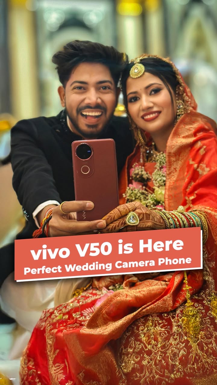 Instagram post by @itz_mohit_verma for Social Current India. Caption reads: vivo V50- Puri Shadi ka shoot hi iss se kar lia....