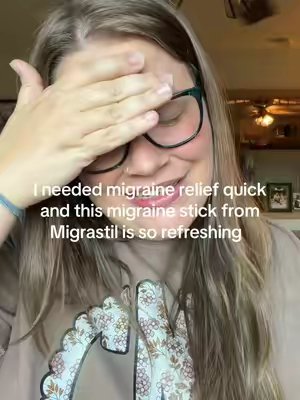 TikTok post by @corleiigh for Migrastil. Caption reads: @Migrastil Official #migrastil #migrainerelief....